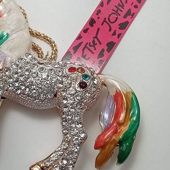 Crystal Rainbow Unicorn Necklace/Brooch - Picture 4 of 10